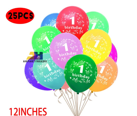 25Pcs 12 Inches 1st -9th Year Old Happy Birthday
