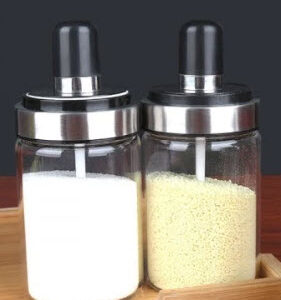 3PCS SET Glass Jar Spice Airtight Containers Glass Seasoning Jar seasoning Bottle