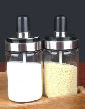 3PCS SET Glass Jar Spice Airtight Containers Glass Seasoning Jar seasoning Bottle